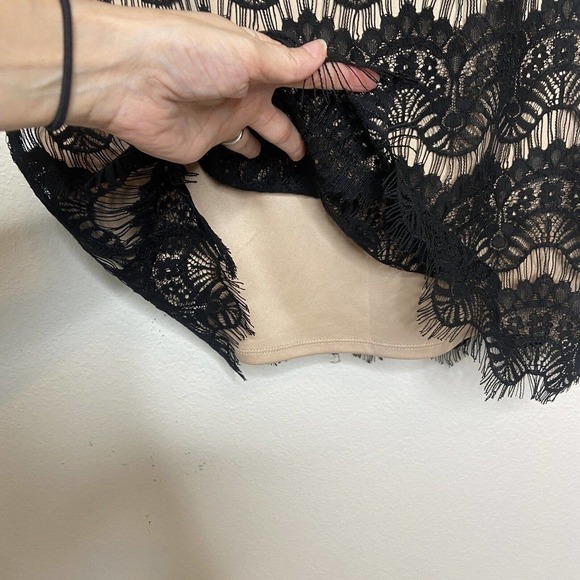 Jessica Howard Black Lace Nude Lining 3/4 Sleeve Dress 8 - Picture 7 of 11